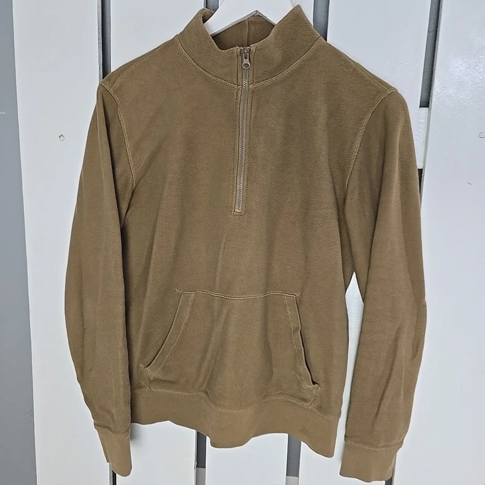 Everlane Mens Quarter Zip Pullover Sweater XS Brown Casual Workwear Holiday